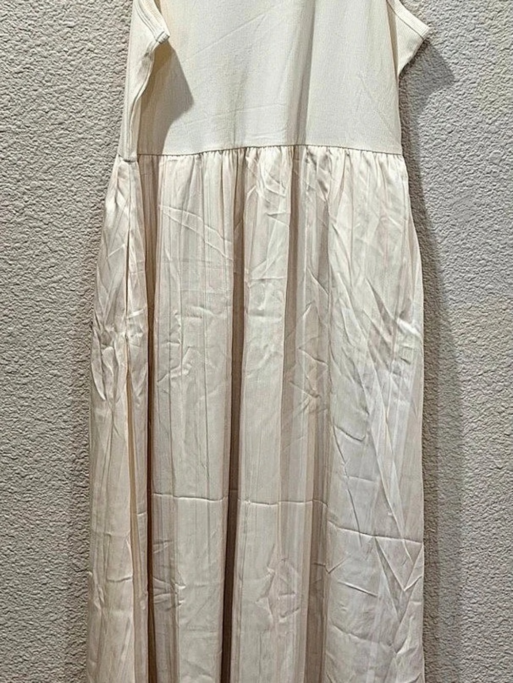 DKNY Sleeveless Ribbed Midi Dress White Large